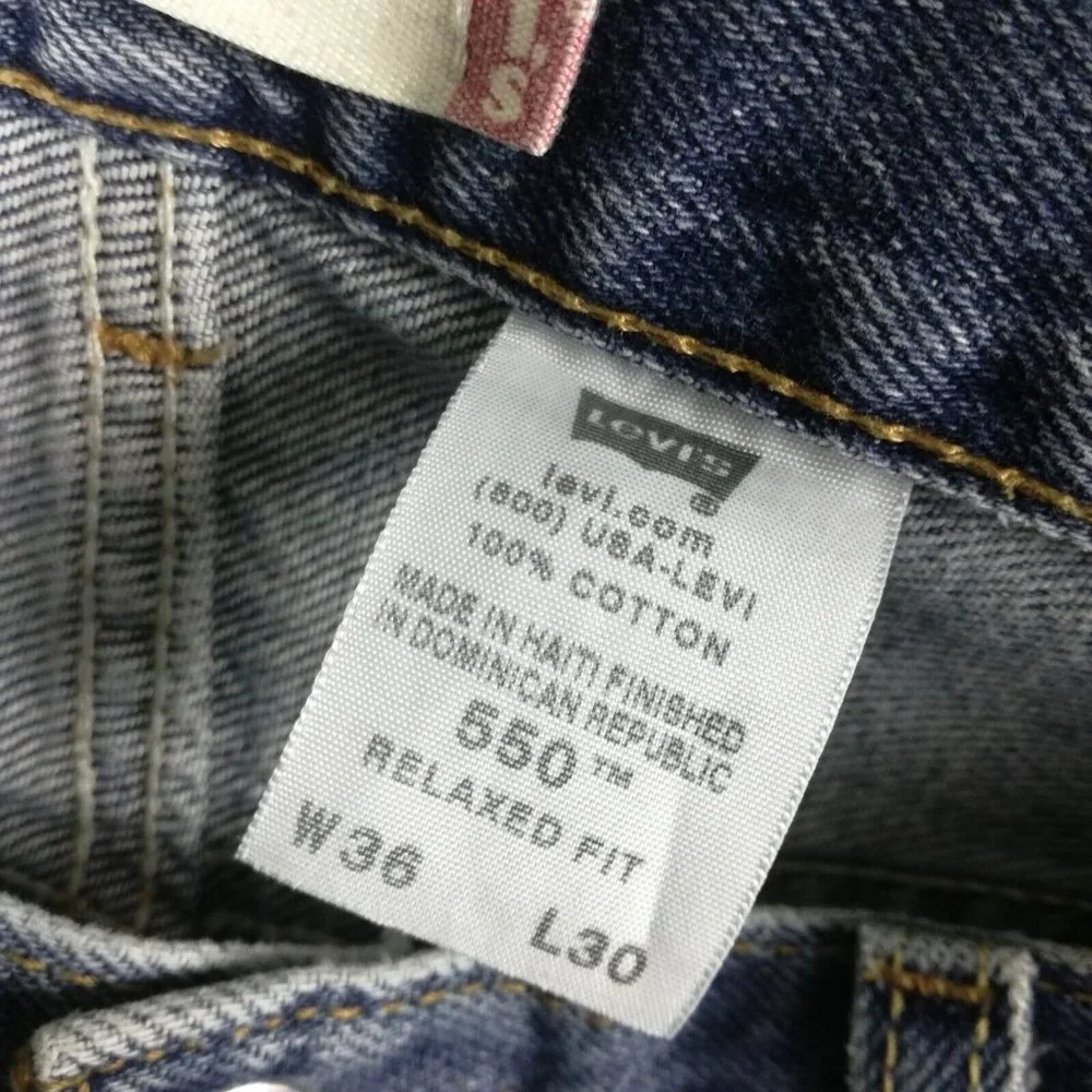 Levis Mens Jeans 550 Relaxed‎ Fit Straight Blue Denim Medium Wash 36x30
